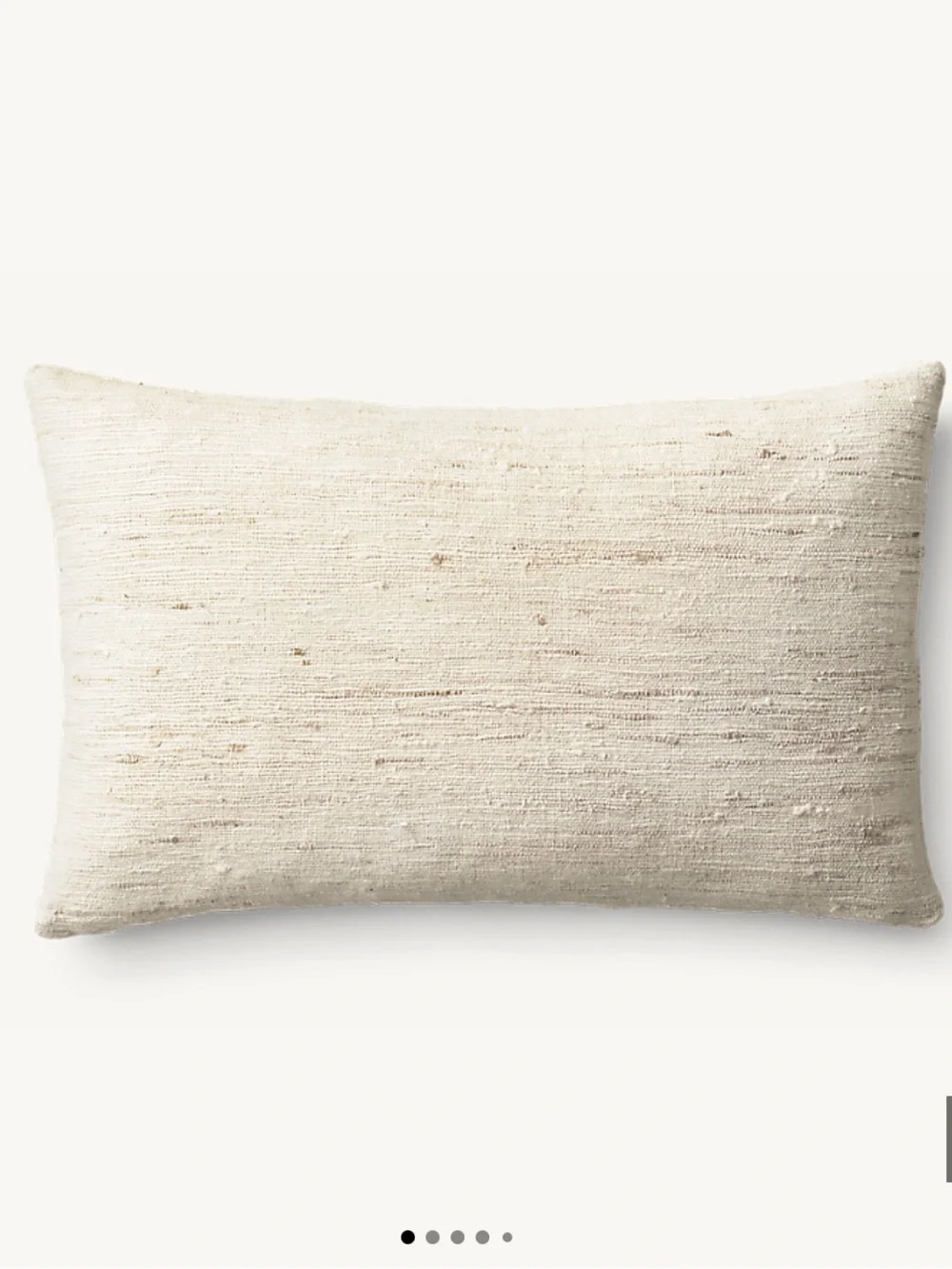 RH Seta Raw Silk Marled Pillow Cover in Natural 13”x21” Lumbar